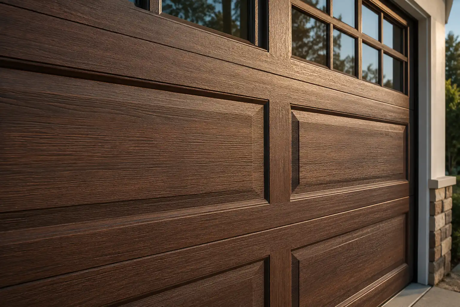 Composite garage door material