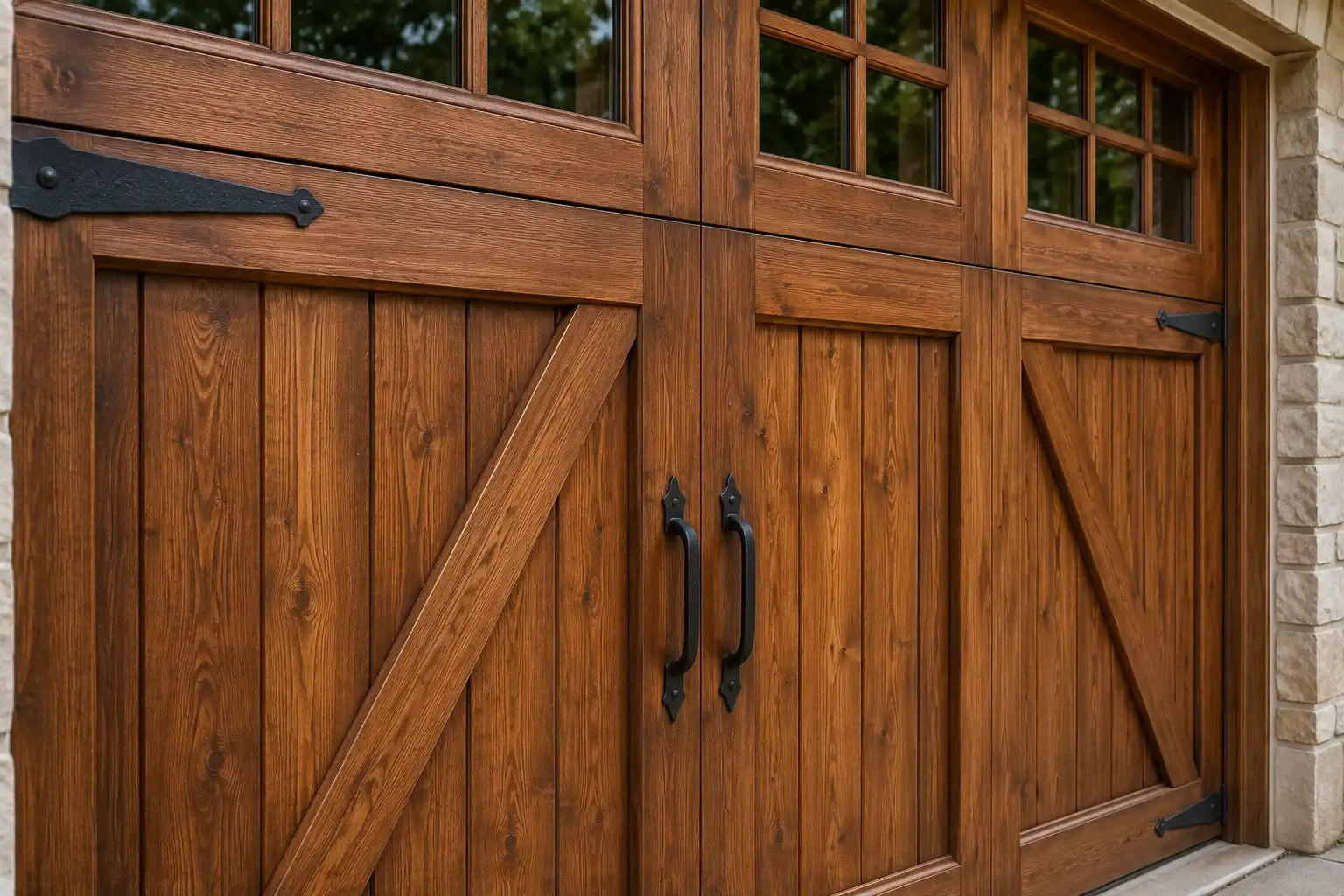 Natural Wood garage door material