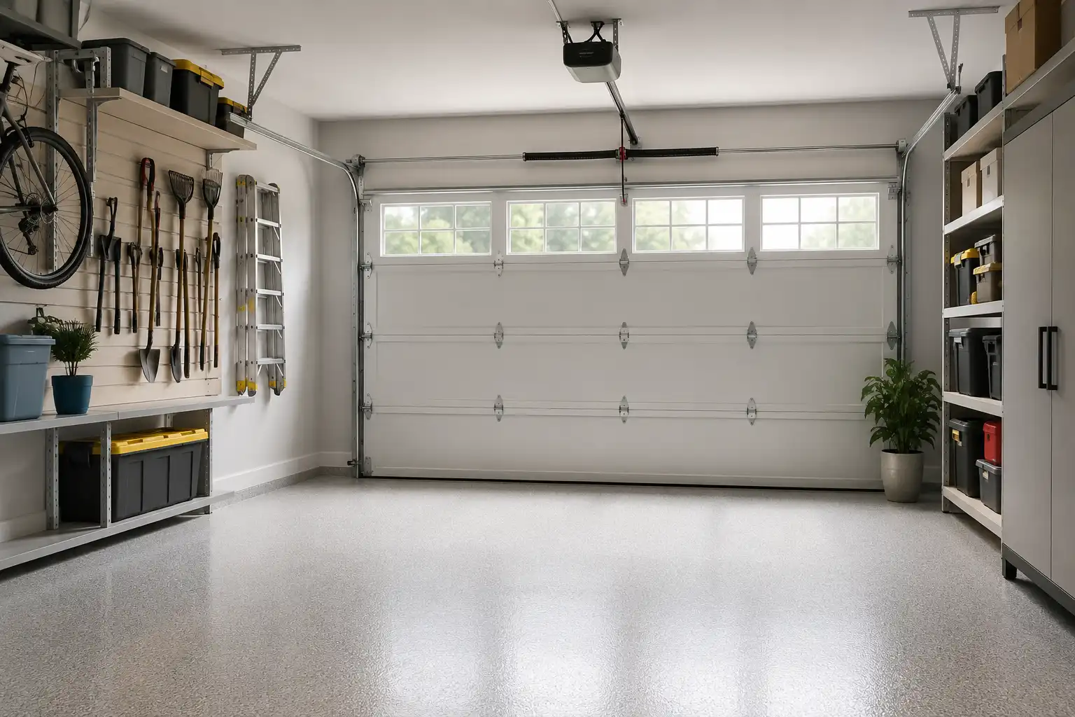 Clean and organized garage after professional service
