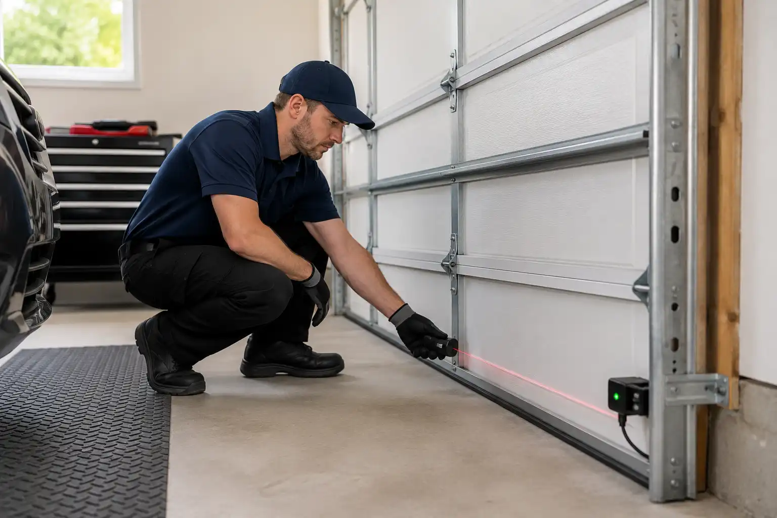 A ProLift garage door technician completing a repair